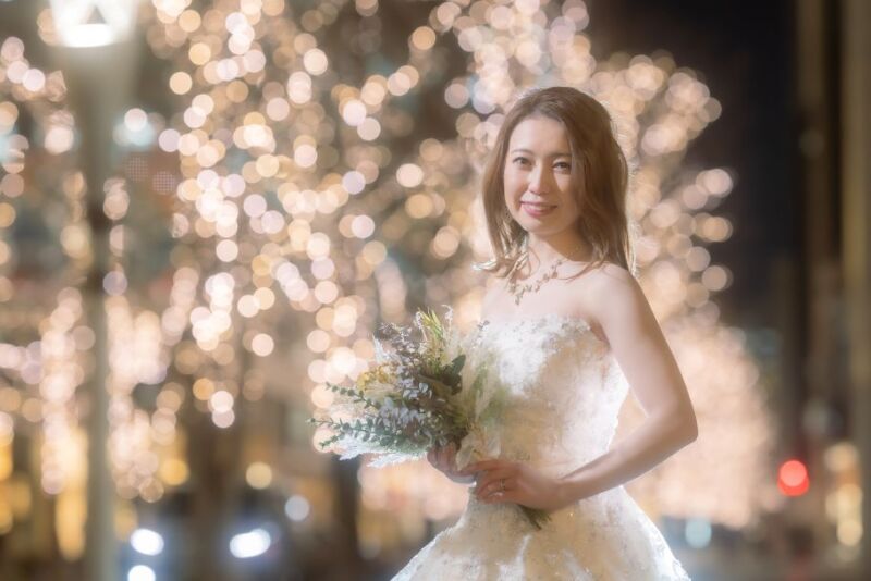 【 銀座店 限定♪ 2月迄の平日撮影】 チャペルフォト 東京駅&丸の内イルミネーション撮影 洋装1着