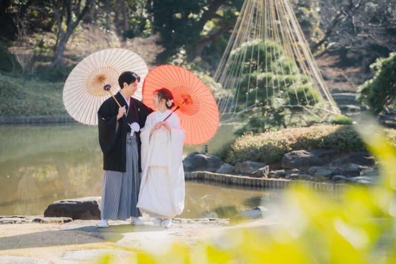 【2月撮影 直前割♪ 平日撮影】日本庭園＆水元公園　和装＆洋装　ウェルカムボードプレゼント♪