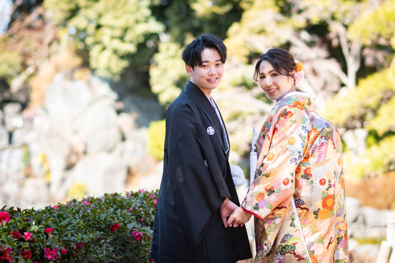 【12~1月撮影 早割】和装1着 日本庭園で撮影 撮影データ130カット ウェルカムボードプレゼント or 土日祝料金無料♪