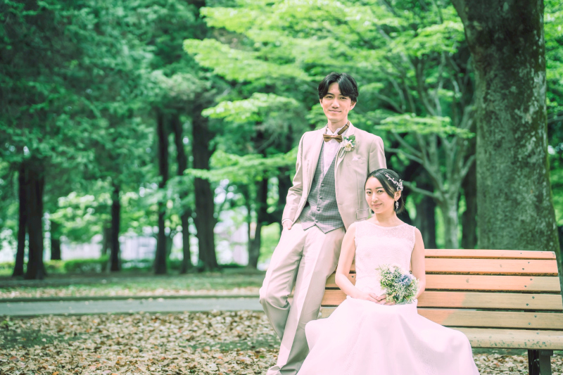 【代々木公園&スタジオ】洋装1着プラン 撮影データ150カット最短3営業日後お渡し