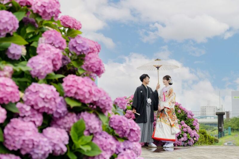 【今だけ6大特典♪ 紫陽花の時期 5/25～6/20】都内日本庭園or紫陽花＆東京駅　和装＆洋装　撮影データ210カット