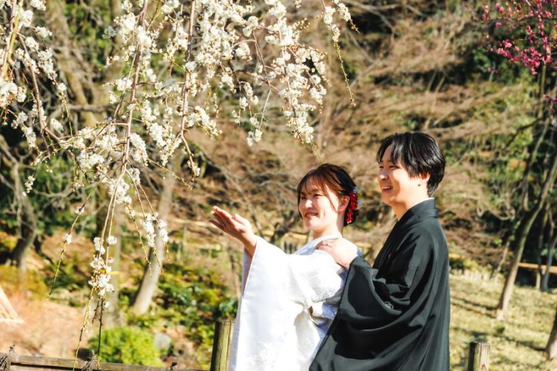 【梅の咲く2月撮影 Photorait限定】和装2着 肥後細川庭園&スタジオ 撮影データ150カット最短3営業日後お渡し