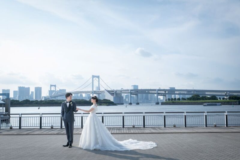 【12~1月撮影 早割】和装(日本庭園)&洋装(お台場海浜公園 昼間) 撮影データ210カット 土日祝料金無料♪