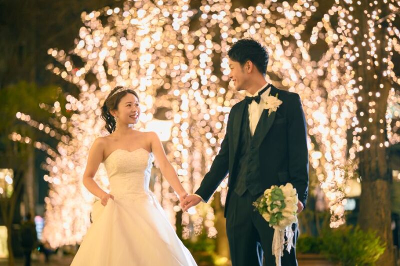 【1月末迄 Photorait限定】洋装1着 丸の内イルミ&スタジオ撮影付♪ 撮影データ100カット最短3営業日後お渡し