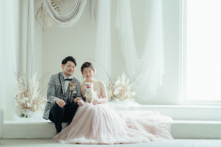 ワンちゃんと一緒にスタジオフォト