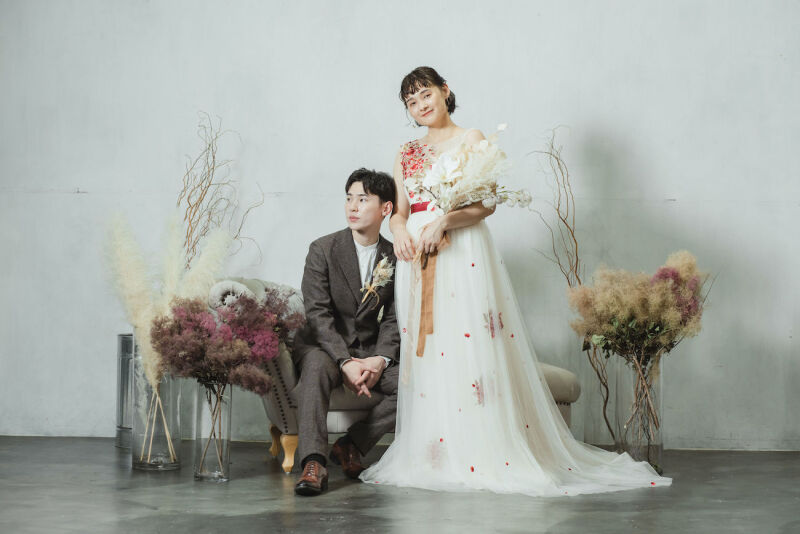 お花に囲まれて