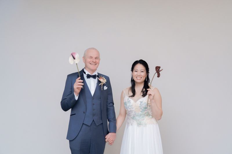 最後は一輪を持って