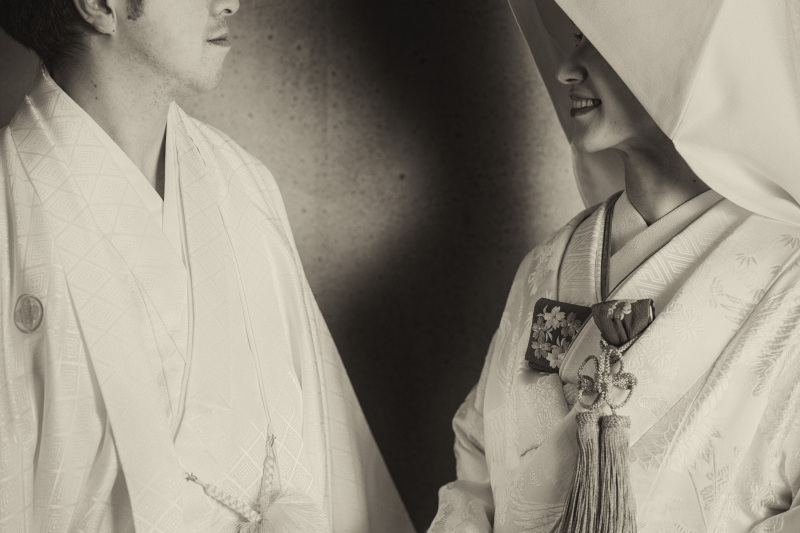 情緒溢れるモノクロ和装ポートレート