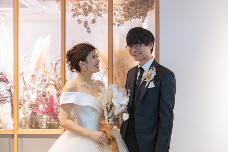 フラワーショップ前で