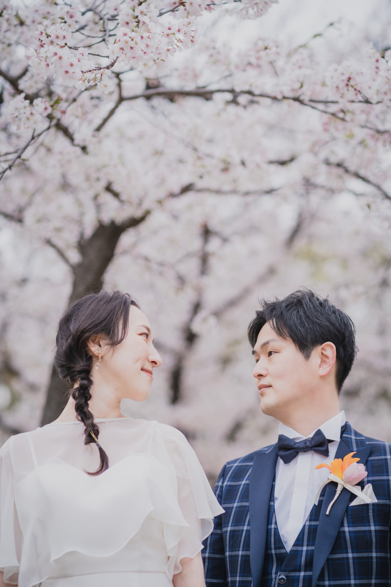 おふたりと桜だけの贅沢ショット