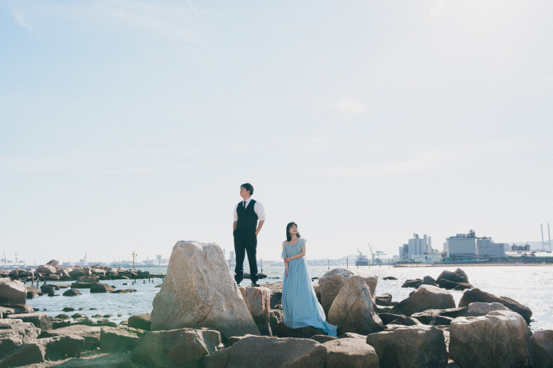 岩場でかっこよく