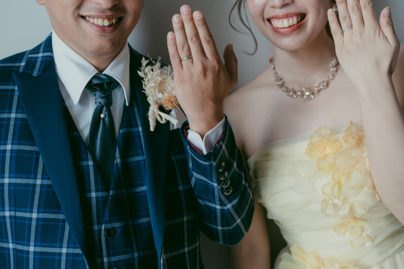 カラードレス×ネイビータキシード