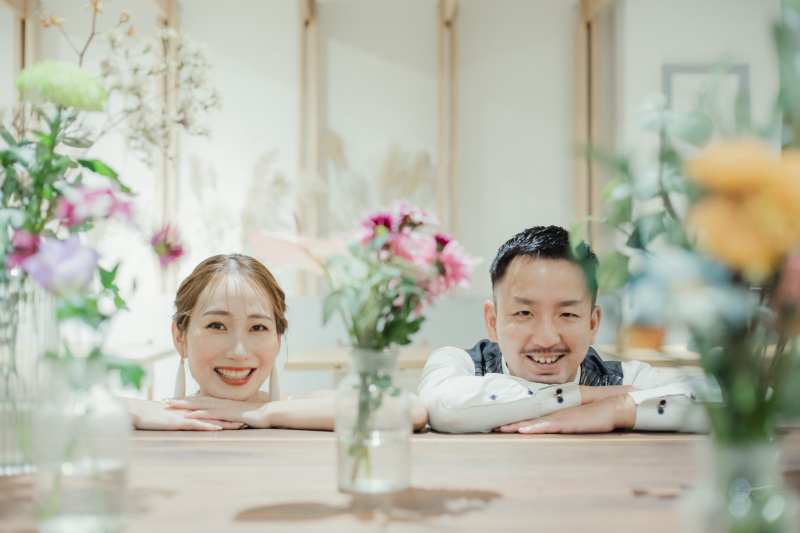 お花に囲まれて