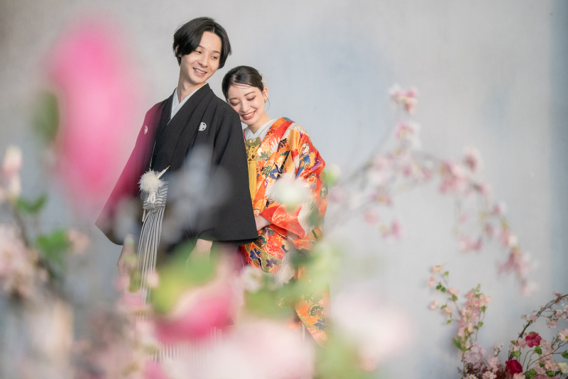 お花に囲まれて