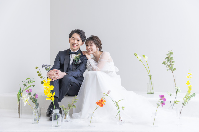 お花に囲まれて