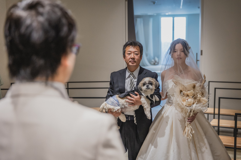 お父様とワンちゃんと一緒に