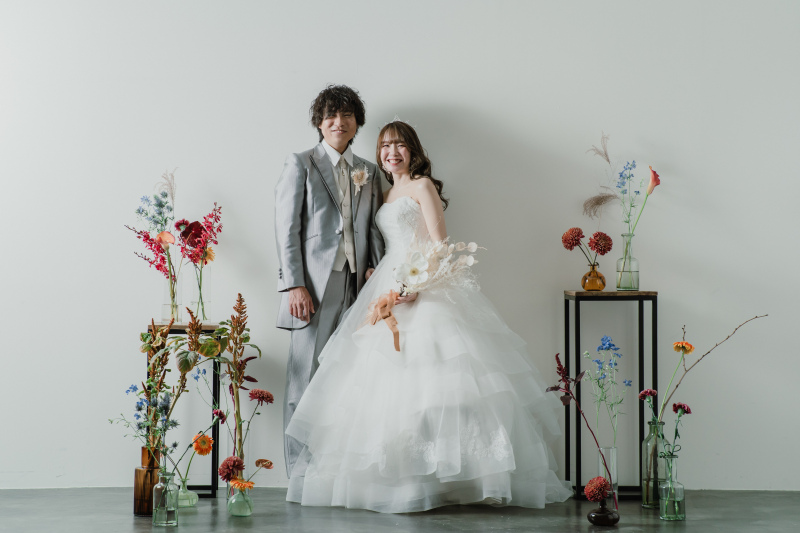 お花に囲まれて