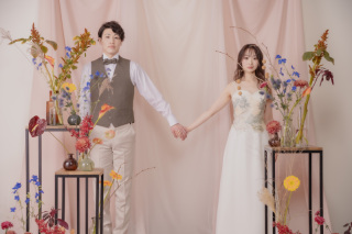 フラワー装飾でスタジオフォト