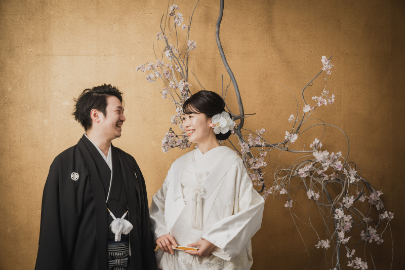 桜装飾を使った撮影