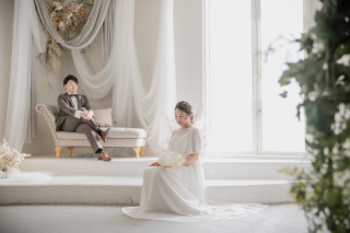 ナチュラルドレスで館内フォト