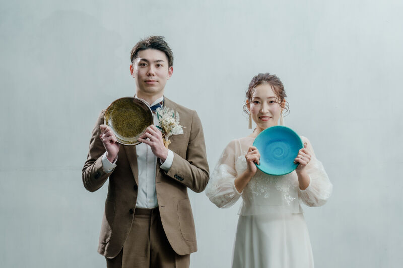 お二人らしいオリジナルのアイテムと一緒に