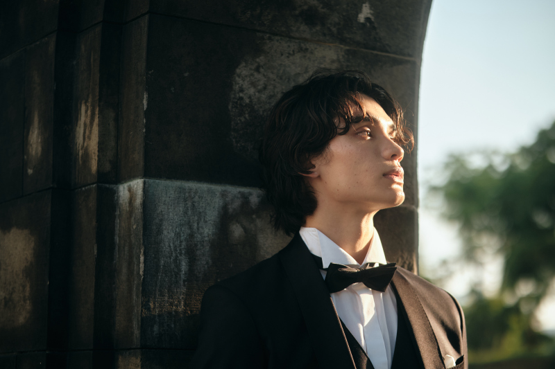 夕陽を味方に。ご新郎さまソロカット