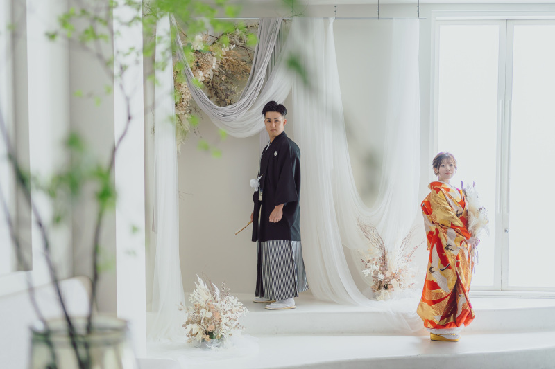 和装フォトも決めすぎず、ナチュラルに