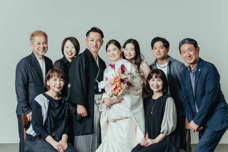 【会食フルコース６名分付き】写真と食事で過ごす和装フォトウェディング｜和装スタジオフォト｜ゲスト参加無料OK｜７０カット保証｜