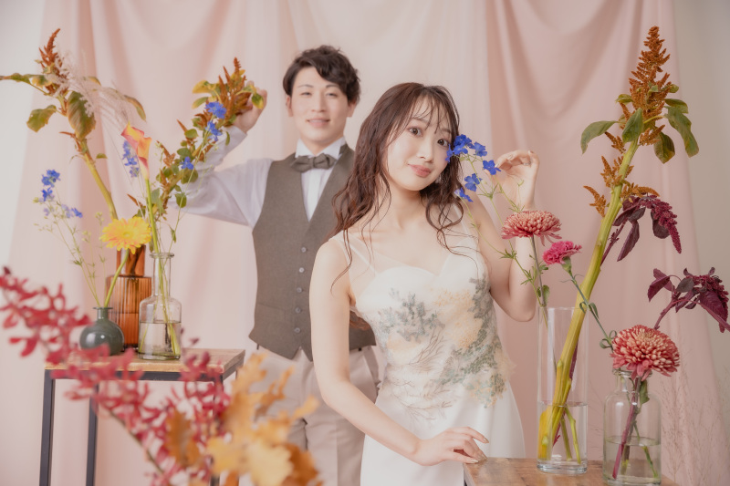 【お花に囲まれたフォトウェディング】お好きなお花をオーダーしたい花嫁様へ★ブーケor飾花代金がセットになった新プラン