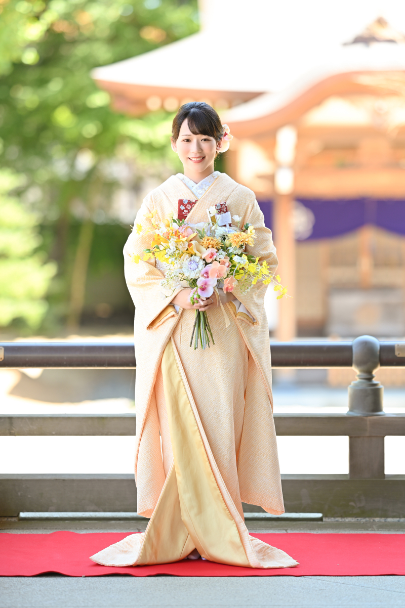 色打掛を脱いで、色掛下だけで撮影♡