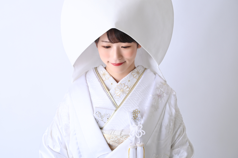 スタジオでは綿帽子を♡