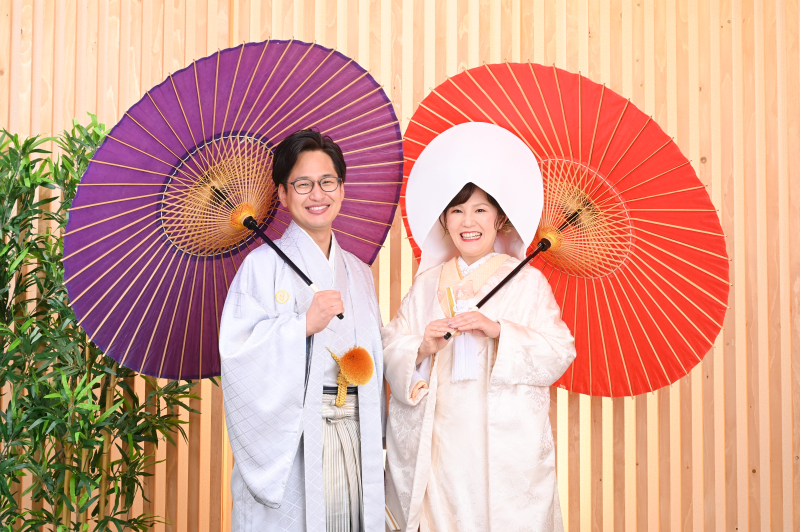 色掛下＋白無垢＋洋髪綿帽子