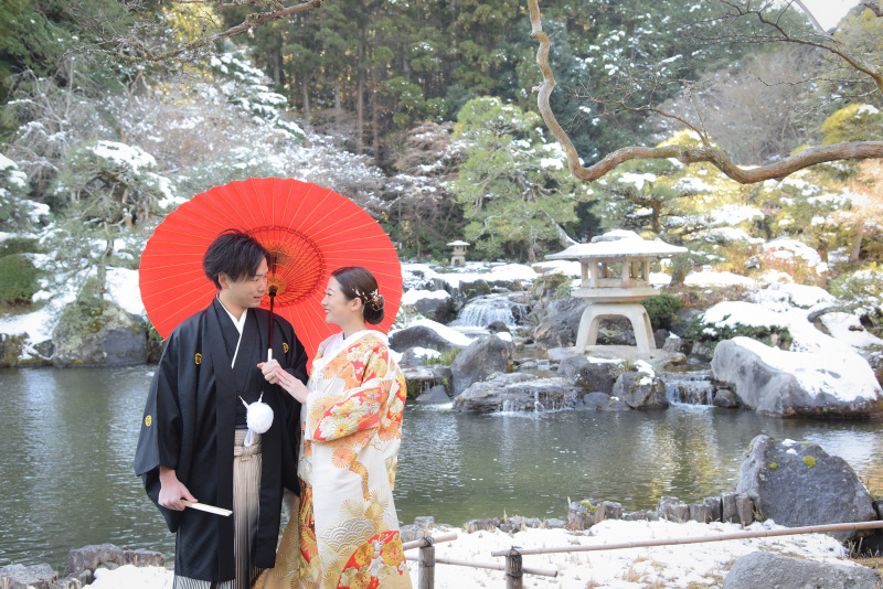 雪景色の成田山公園