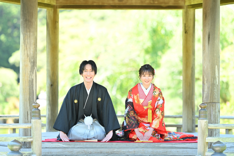 正座ショットは定番!