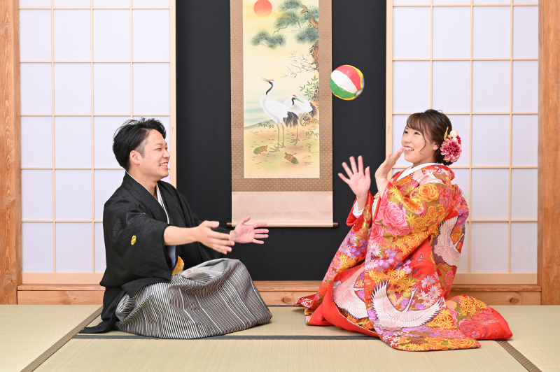 和室セットのまえで♪