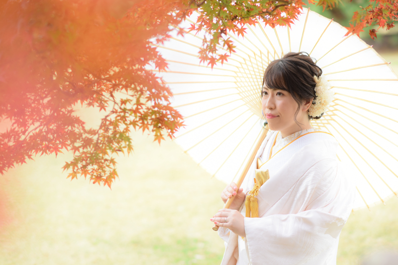 紅葉を見つめて