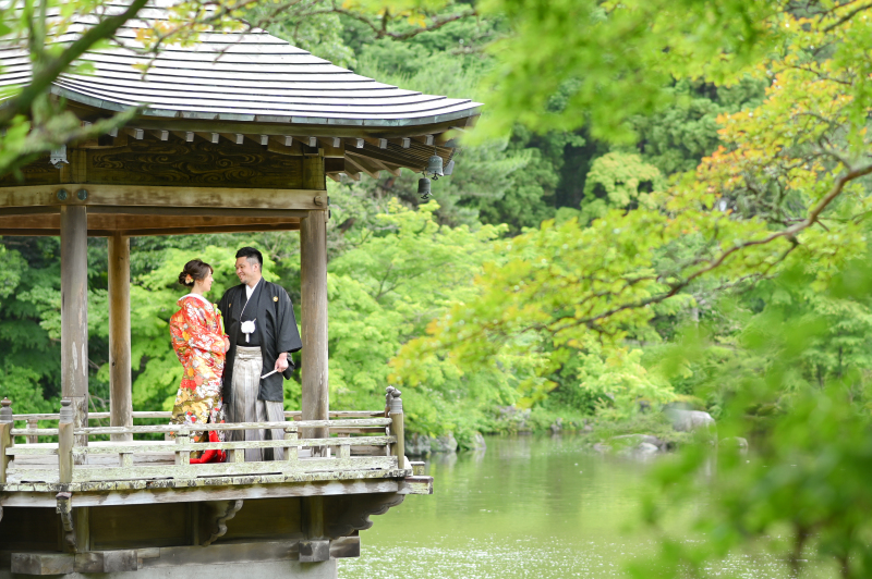 成田山公園の浮御堂で！