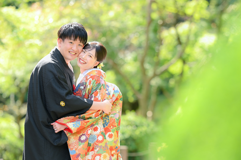 常緑樹が多く季節を問わず緑バックで撮影！