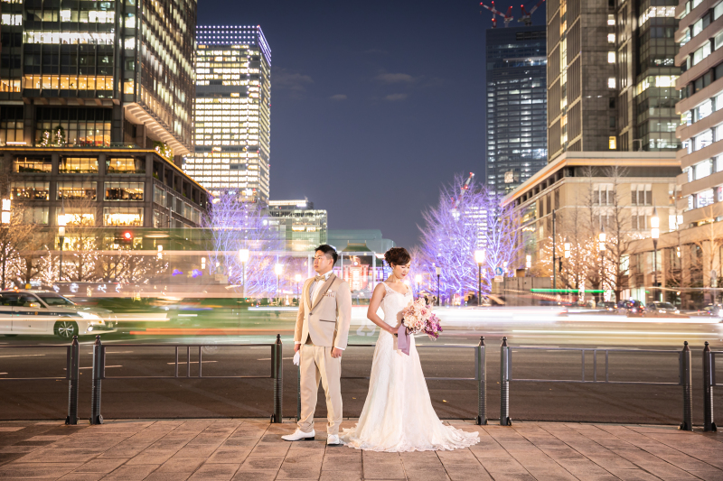 ナイト撮影はウエディングドレスにチェンジ!