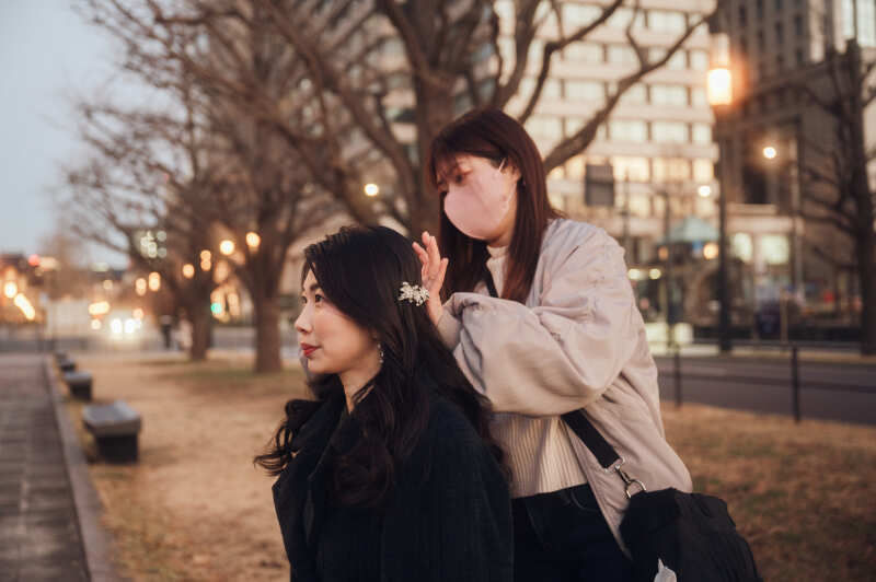 陽が沈むのを待ちながらヘアチェンジ