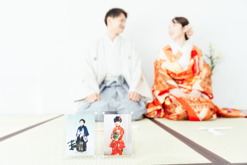 子供の頃の写真と一緒に