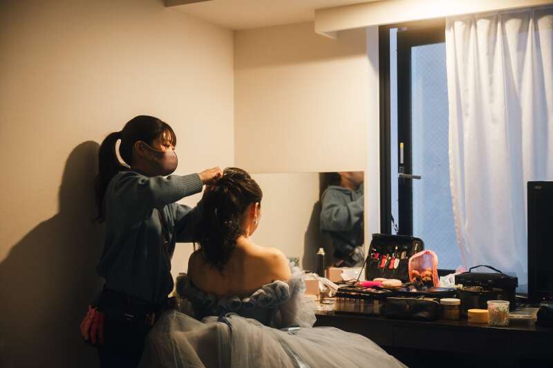 ドレス&ヘアチェンジ
