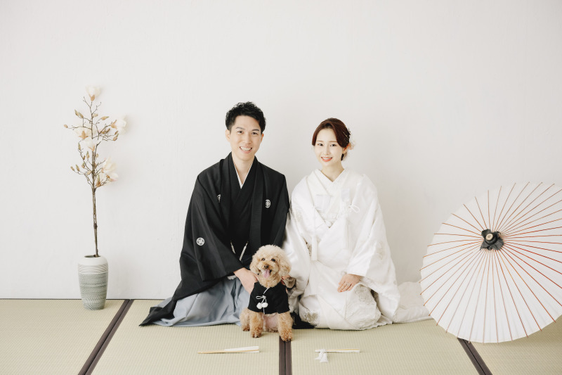 ペットOK【10月ご成約限定⭐︎4万円割引】和装&洋装スタジオ 撮影Plan♢衣装追加料金無しで選び放題い!全データ3週間納品