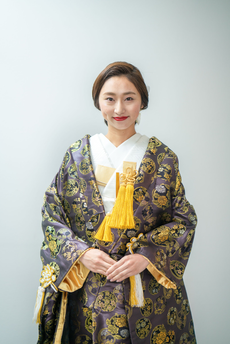 ★プラン内★色打掛「草花丸紋」シックでクールな色打掛