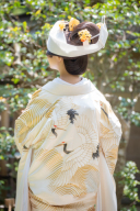 白無垢「鶴に波　金彩友禅」手描き友禅の華やかな白無垢