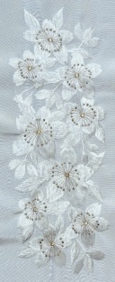 刺繡衿「さくら　白金」