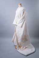 白無垢「金彩加工　花車」ちりめん生地に輝く金彩加工