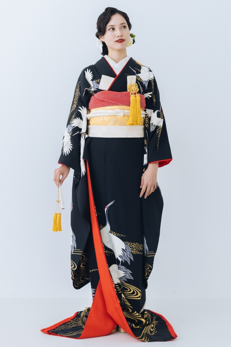 引き振袖「立ち鶴」