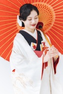 白無垢アレンジコーデ「松羅御所車」✖ 引き振袖「立ち鶴」