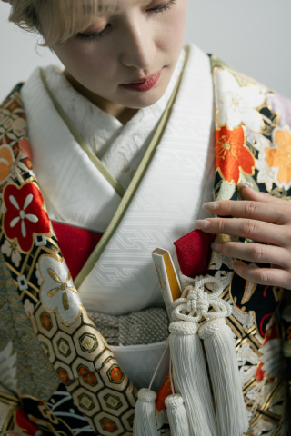 アレンジコーデ「平安四季飛翔鶴」✖ ライトグリーン差し衿